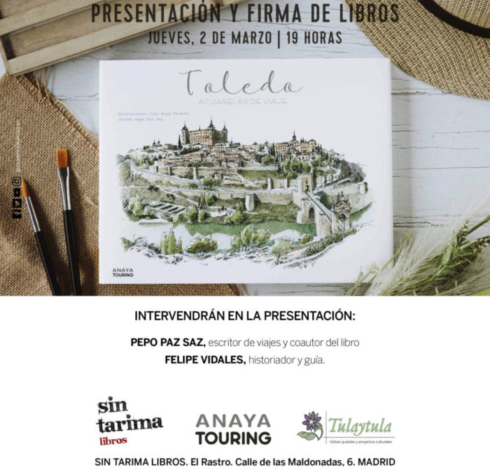 Presentación del libro «Toledo. Acuarelas de viaje» (2/03/2023, Madrid).